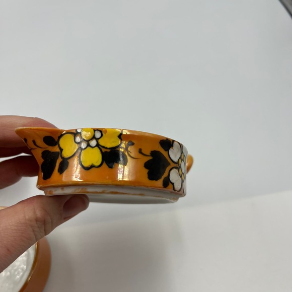 Vintage Ceramic Tea Set 3 Pieces Asian Pieces Hand Painted Look Stacking Pitcher - Picture 6 of 11